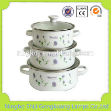 3 Stück Emailleware Casserole Beton Blumensuppe Topfformen